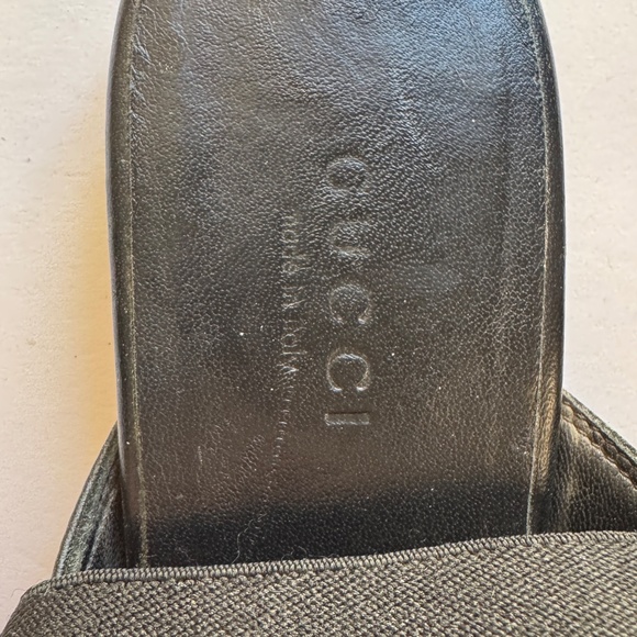 Gucci Black Leather Princetown Elastic Slingback Slipper Mule Flat sz 34.5/4.5 - Picture 7 of 16